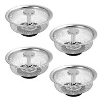 Kitchen Stainless Steel Heavy Duty Sink Strainer & Plug Set of 4 (8.3cm)